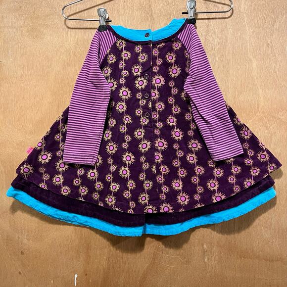 Me Too Danish Designs Dress Girl's 18-24 Months Corduroy Layered Skirt Floral - Picture 2 of 13